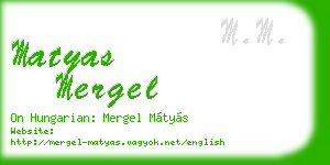 matyas mergel business card